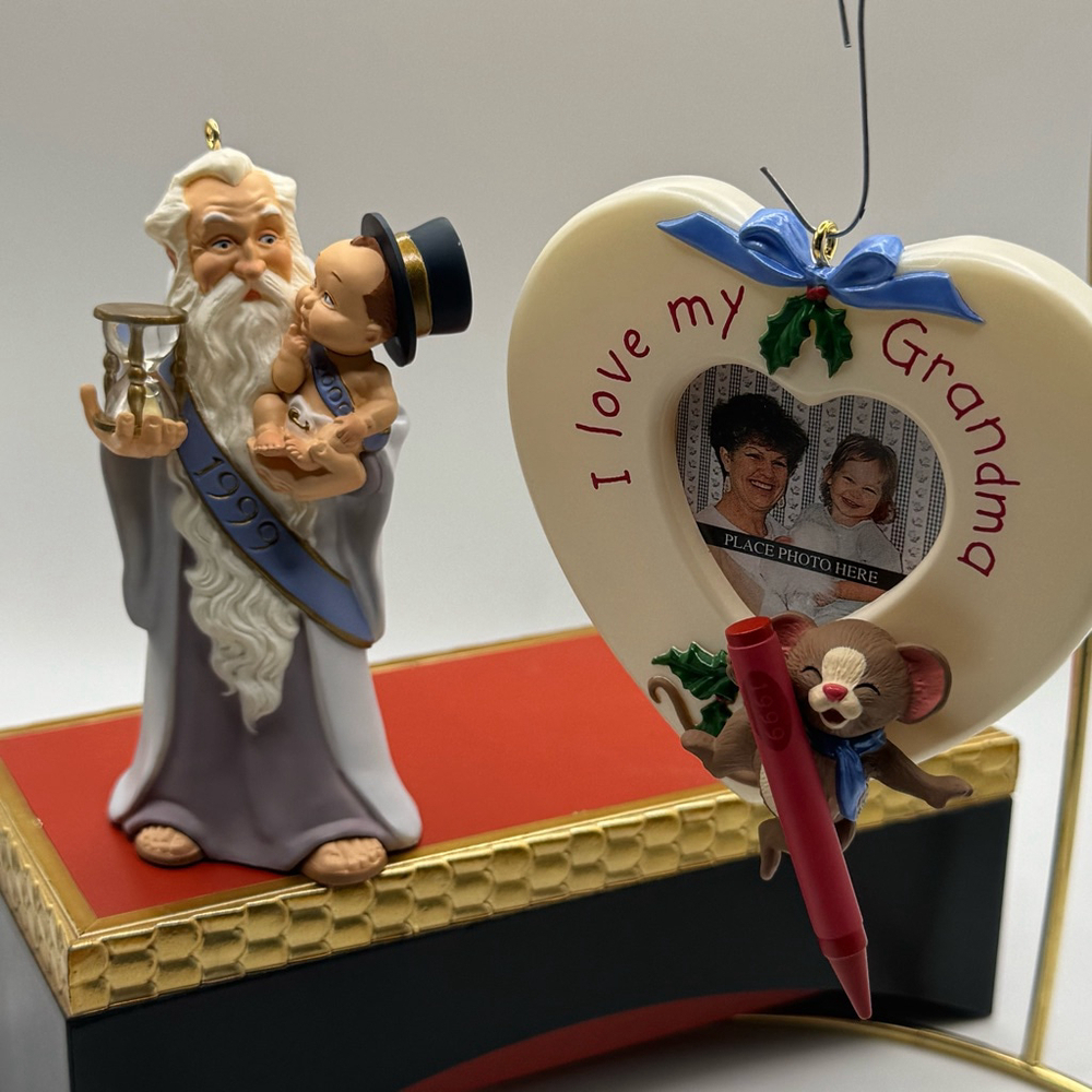 Vintage 1999 Grandma Hallmark Keepsake Ornament set of 2